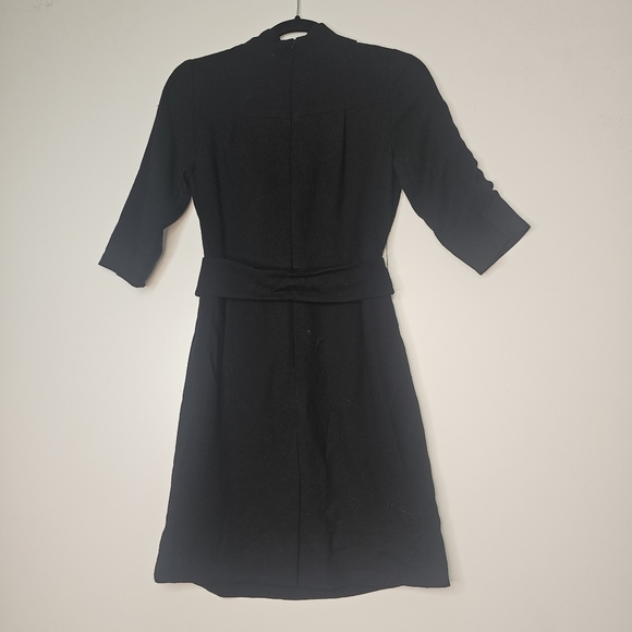 Dara Lamb Haute de Gamme Double Breasted Blazer Dress w/ Belt Black Size Small - Picture 10 of 12